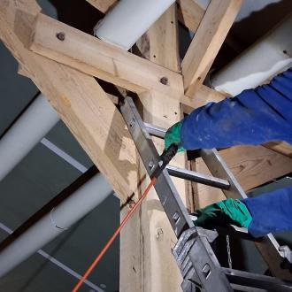 Traitement d'une poutre de charpente (jambe de force)